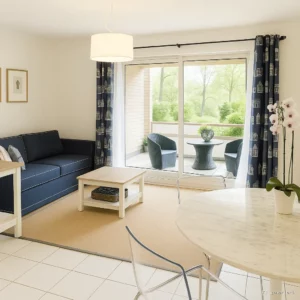 Düsseldorf-Niederkassel: Möbliertes Apartment mit großer Westterrasse und Gartenblick!